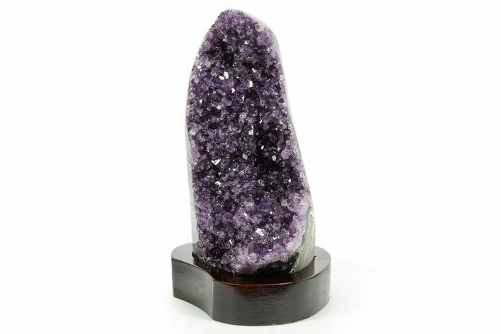 Deep Purple Amethyst Geode With Wood Base - Uruguay #368337